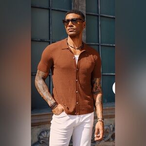 Paul Jones Men's Short Sleeve Knit Polo Shirt - Orange